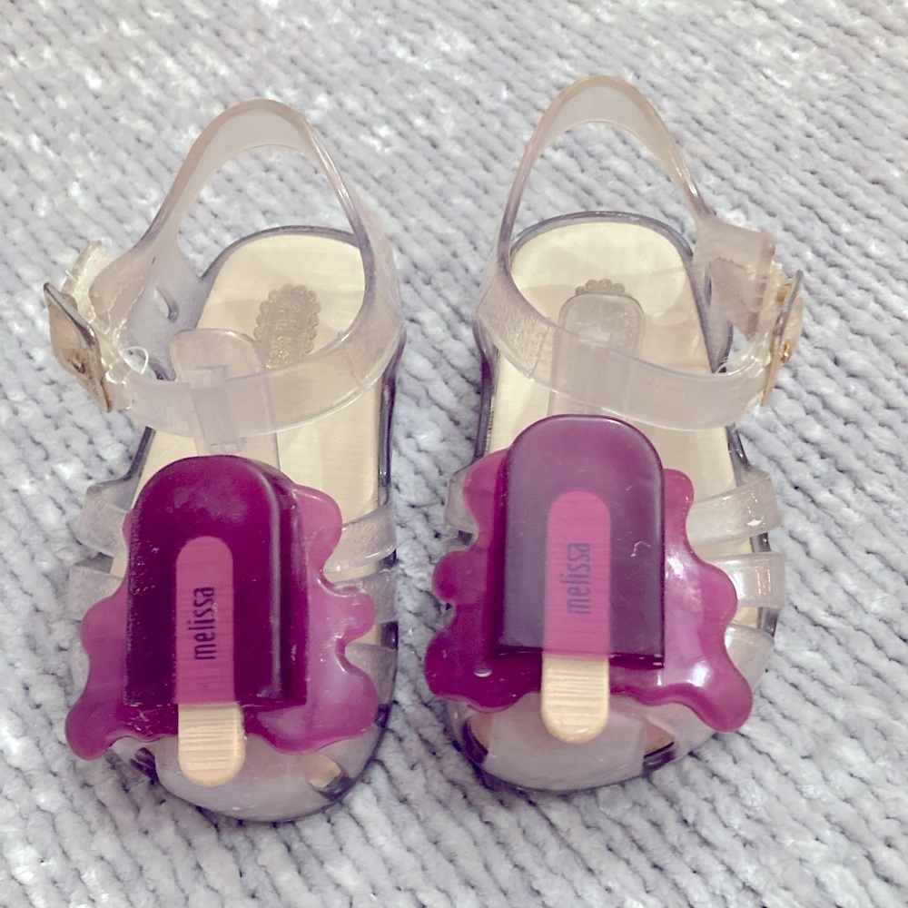 Mini Melissa Toddler Girls Sz 5 Aranha Melting Popsicle Jelly Sandals Clear Pink